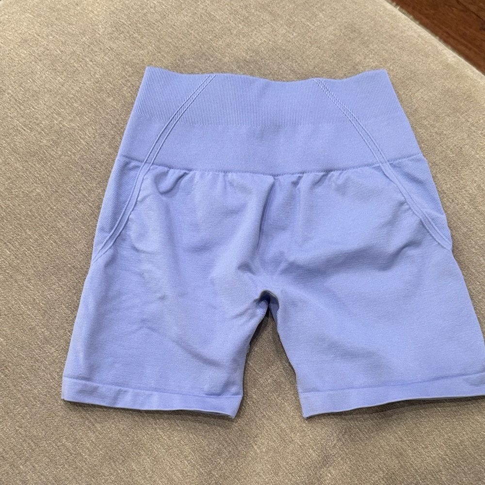 Women's Blue High-Waisted Shorts